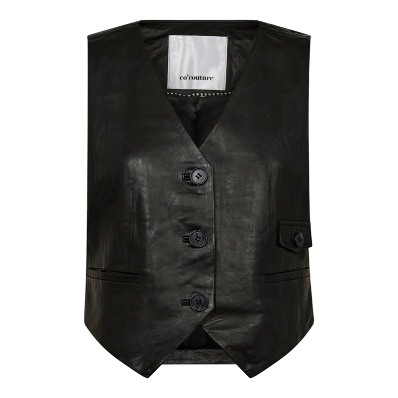 Co Couture PhoebeCC Leather Tailor Vest 30204 Black