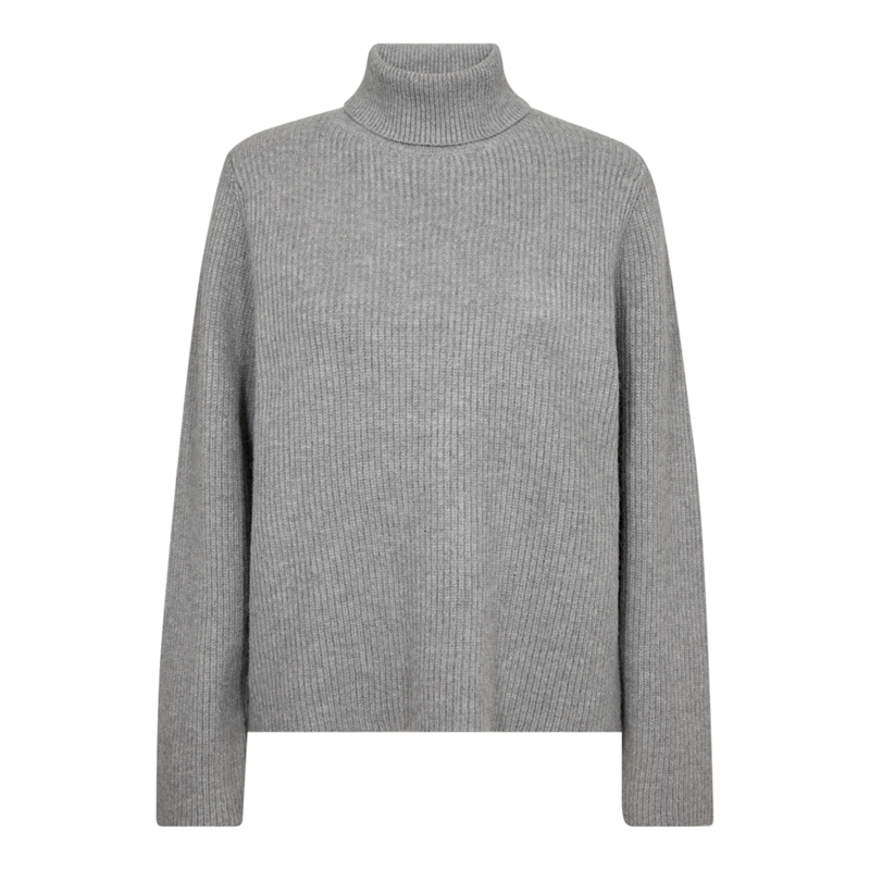 Co Couture RowCC Rib Roll Neck 32159 Grey Melange 〖 PRE-ORDRE〗 KOMMER I SEPTEMBER