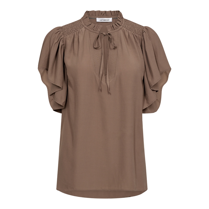 Co Couture ToraCC Frill Top Walnut 35478