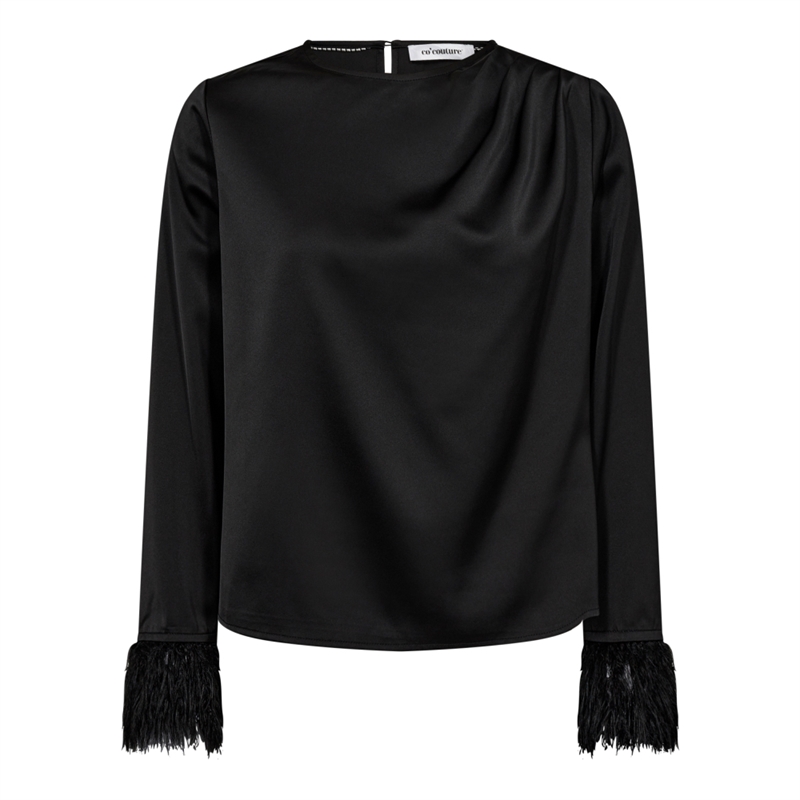 Co Couture AdnaCC Drape Feather Blouse 35665 Black