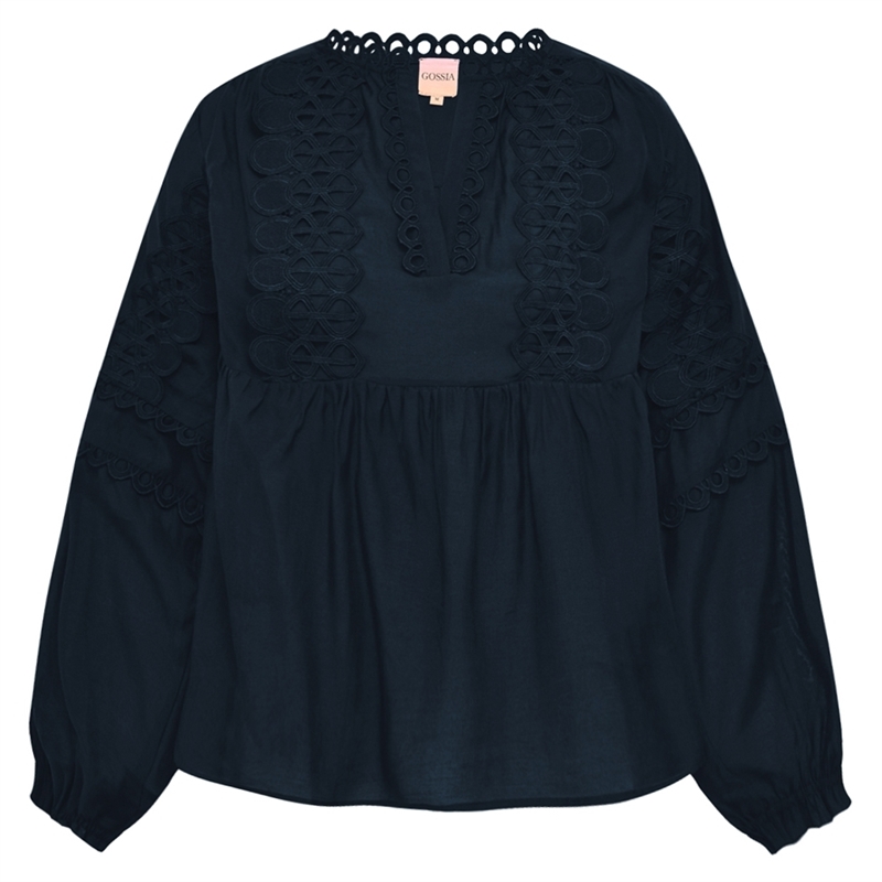 GOSSIA KaiaGO Lace Blouse G1378 Dark Navy skjortebluse