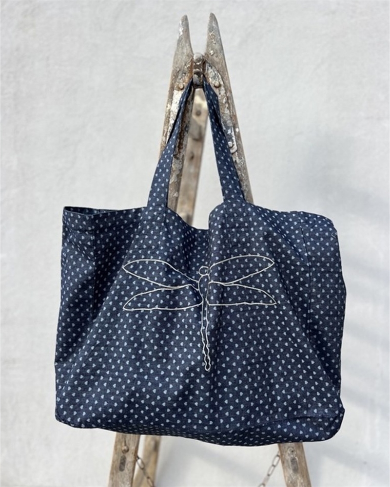 Gaspar Express 2407100 Tote Bag BLUE HEART denim 