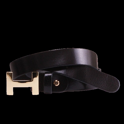 Bæltekompagniet Hillo Black belt with golden buckle 