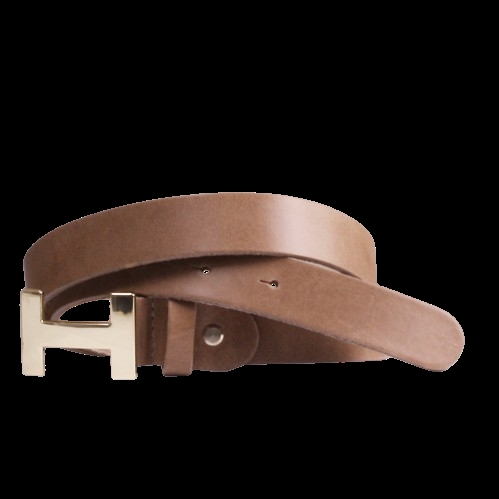 Bæltekompagniet Hillo Taupe belt with golden buckle