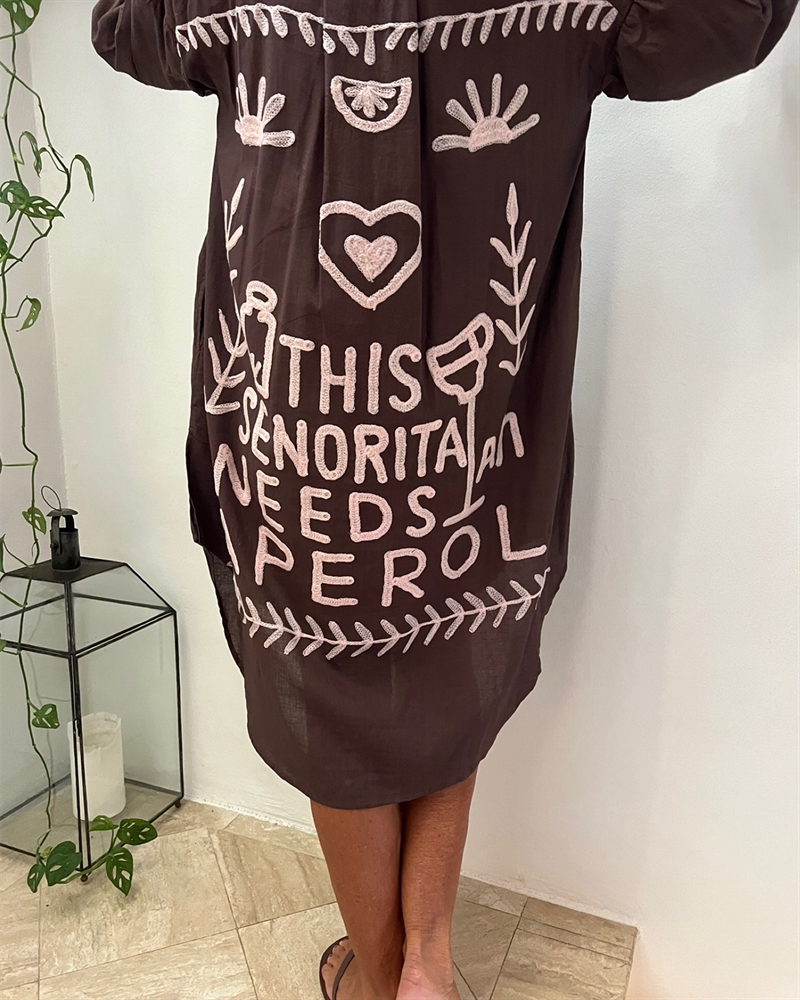 WAUW Aperol Dress  Chocolate - Rose